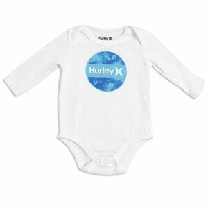 Hurley White Bodysuit with Blue Logo
